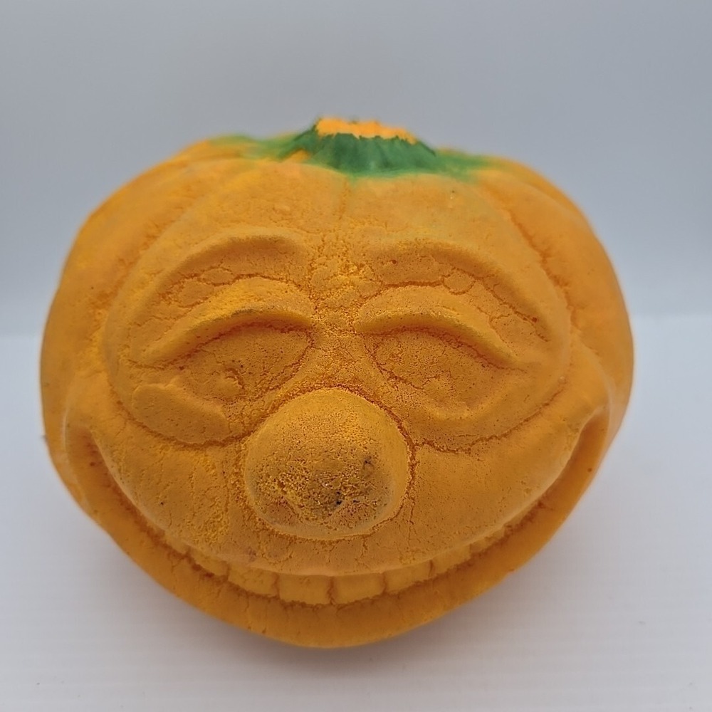 Vintage Soft Foam Pumpkin Face  HTF Jack O Lantern